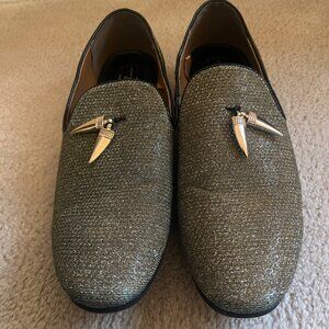 Georgio Brutini Gold Sparkles Dagger Loafers 12 Men's Memory Foam